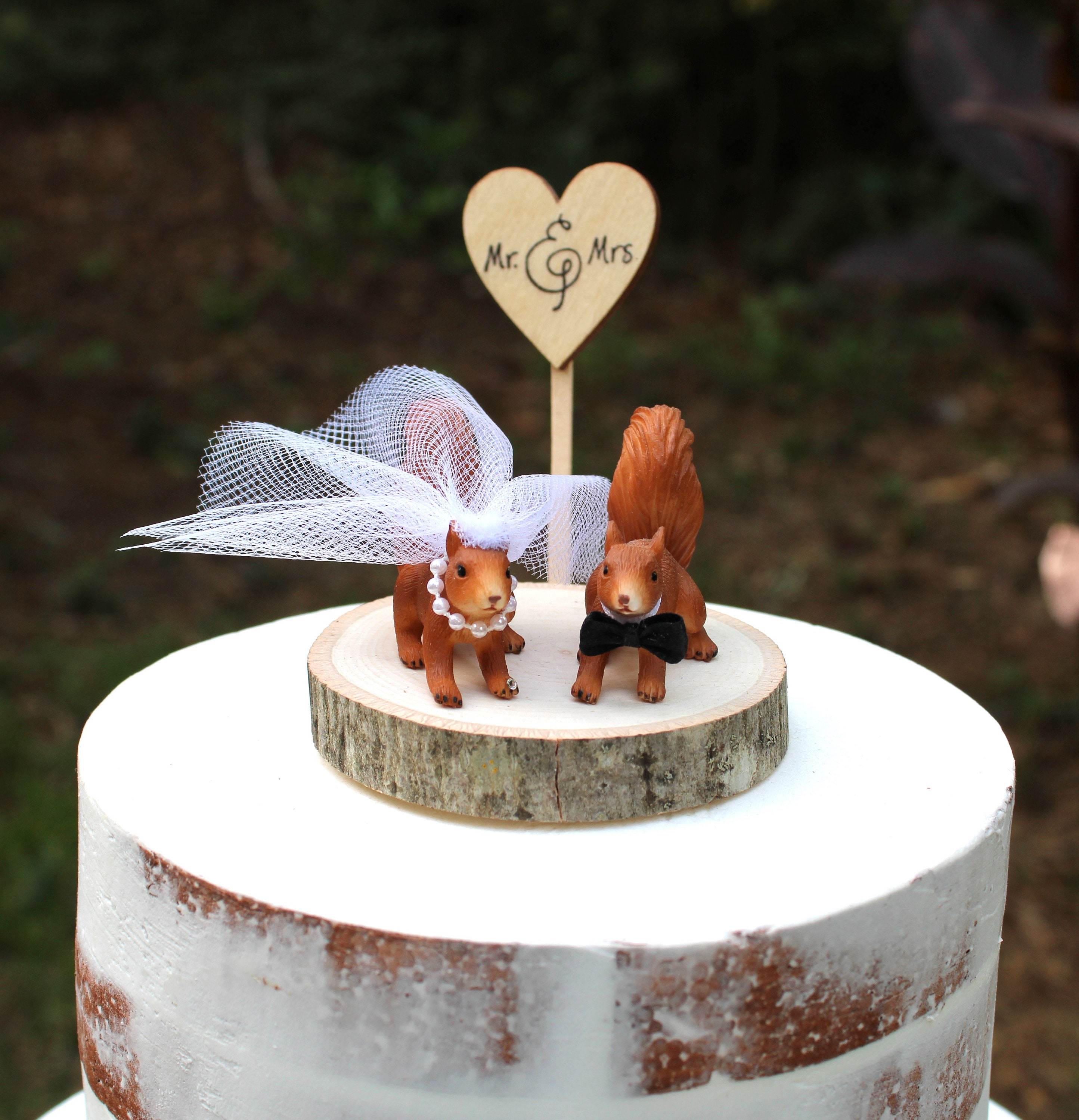 Squirrel-cake topper-wedding-bride-groom-woodland-animal-funny-unique