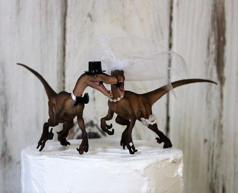 Dinosaur Wedding Cake Topper Velociraptor Cake Topper Etsy Canada