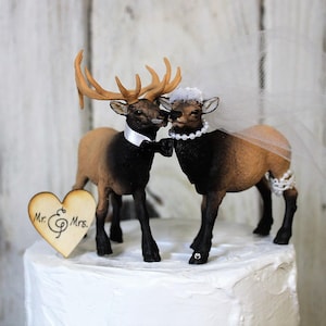 Elk Cake Topper, Wedding Cake Topper, Woodland Cake Topper, Animal Cake Topper, Hunting Cake Topper, Rustic Cake Topper