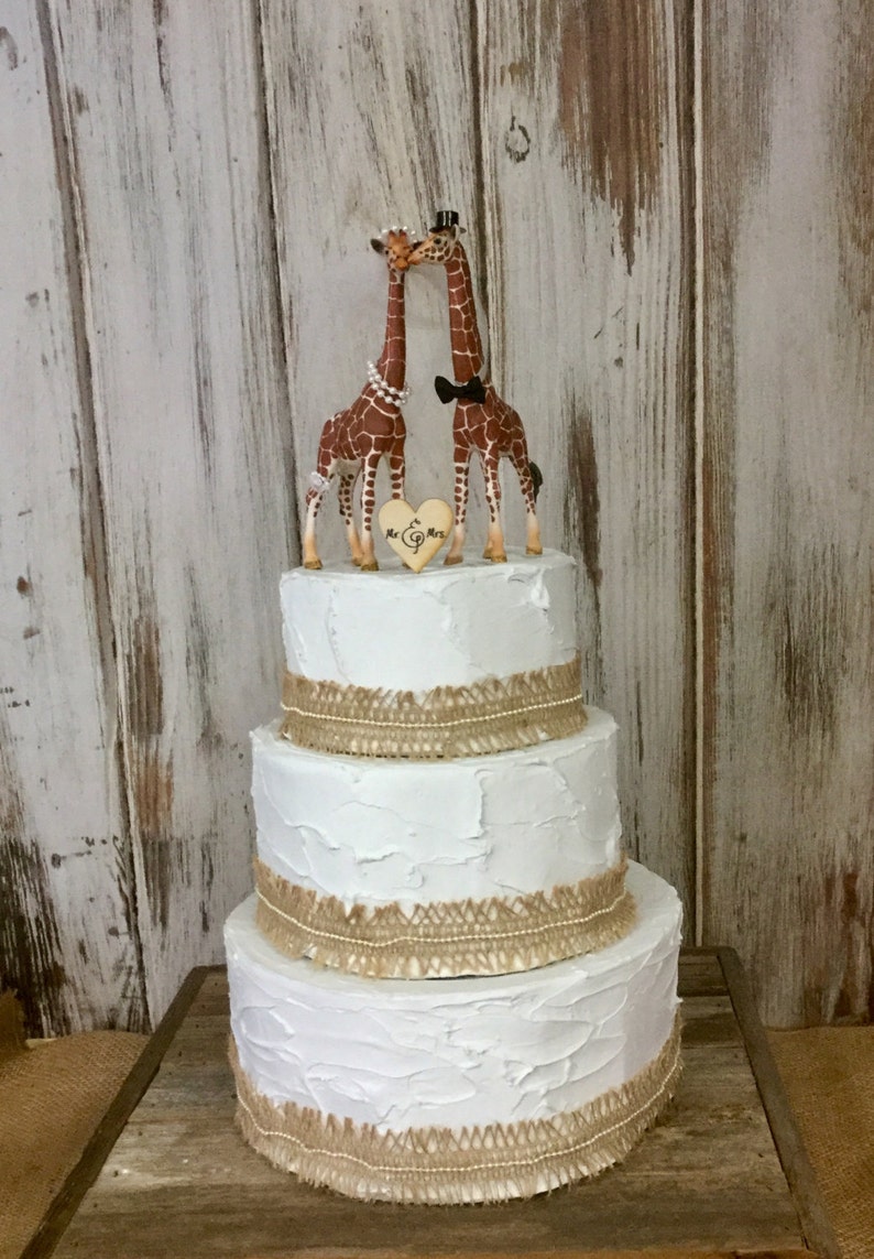 Giraffe Cake Topper, Giraffe Wedding Cake Topper, Animal Cake Topper, Animal Lover Cake Topper image 2