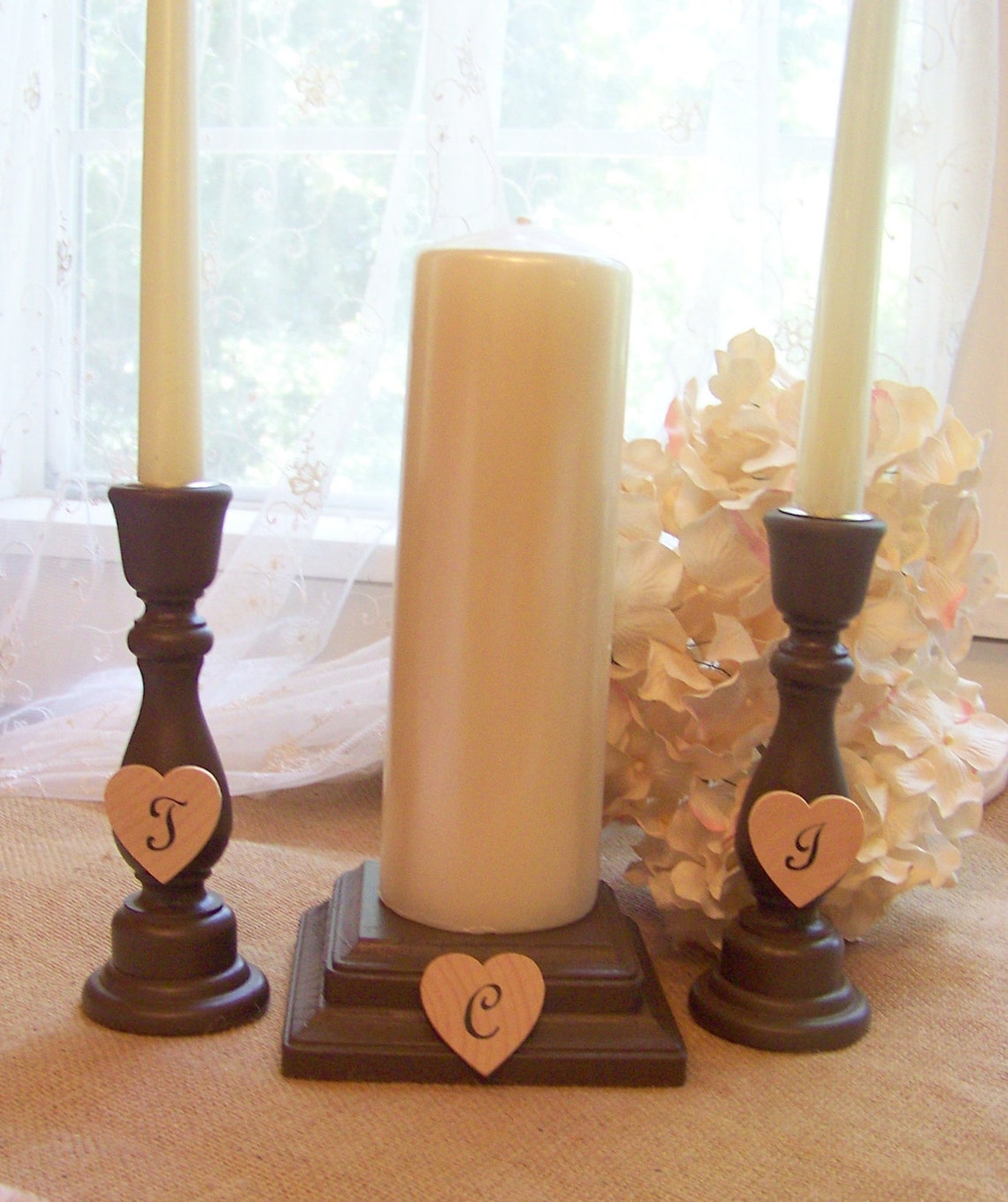 Wedding Candle HoldersUnity Candles with InitialsRustic Etsy