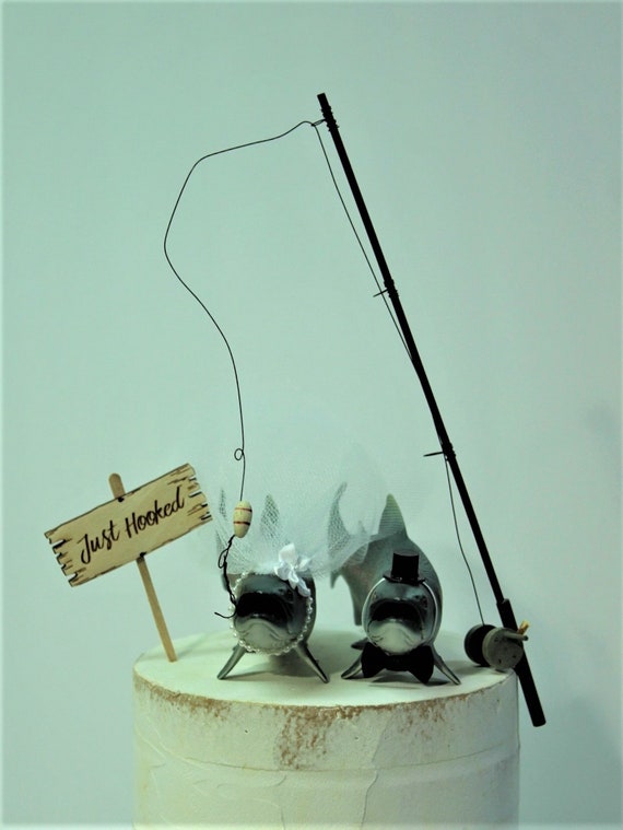 Trout-fish-wedding-rainbow-fishing Pole-bride-groom-fisherman-groom's Cake  Topper-just Hooked -  Canada