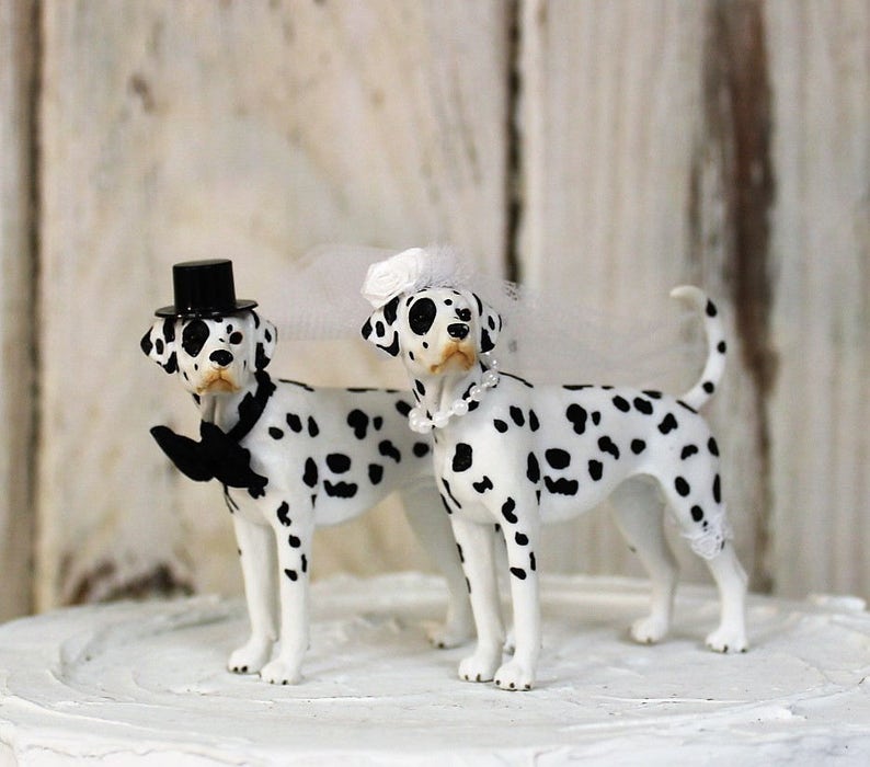 Dalmatian Wedding Cake Topper, Fireman Dog Cake Topper, Grooms Cake, Mans Best Friend Cake Topper, Animal Cake Topper image 3