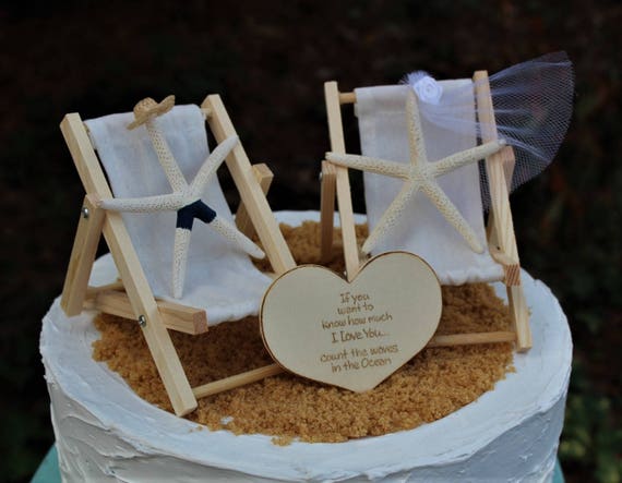 Beach Wedding Cake Topper Chair Cake Topper Destination Etsy