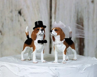 Beagle Wedding Cake Topper, Dog Cake Topper, Grooms  Cake, Mans Best Friend Cake Topper, Animal Cake Topper