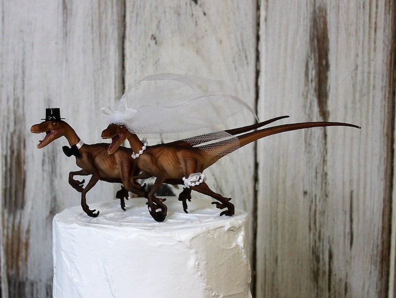Dinosaur Wedding Cake Topper Velociraptor Cake Topper Etsy Canada