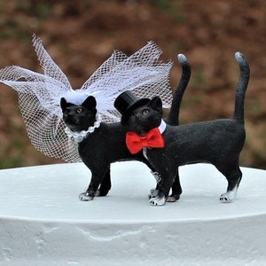 Cat-Wedding-Cake topper-black cat-funny-