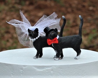 Cat-Wedding-Cake topper-black cat-funny-