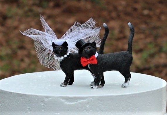 Cat-wedding-cake Topper-black Cat-funny- - Etsy