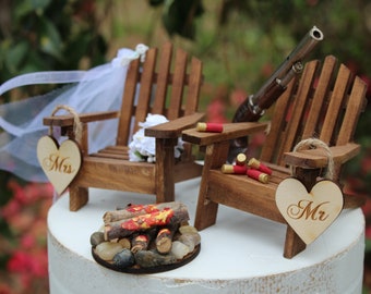 Hunting-Adirondack Chairs-Wedding-Shotgun-Shotgun Shells-Sportmans-Guns-Campfire-Bride-Groom-Rustic-Nature-Outdoor-The Hunt is Over