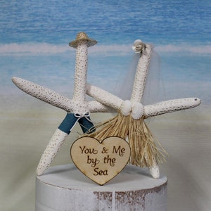Starfish Beach Wedding Cake Topper, Bride-Groom-Destination-Unique-Funny