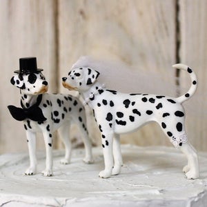 Dalmatian Wedding Cake Topper, Fireman Dog Cake Topper, Grooms Cake, Mans Best Friend Cake Topper, Animal Cake Topper image 2