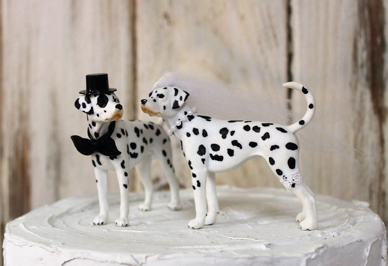 Dalmatian Wedding Cake Topper, Fireman Dog Cake Topper, Grooms Cake, Mans Best Friend Cake Topper, Animal Cake Topper image 2