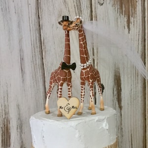 Giraffe Cake Topper, Giraffe Wedding Cake Topper, Animal Cake Topper, Animal Lover Cake Topper