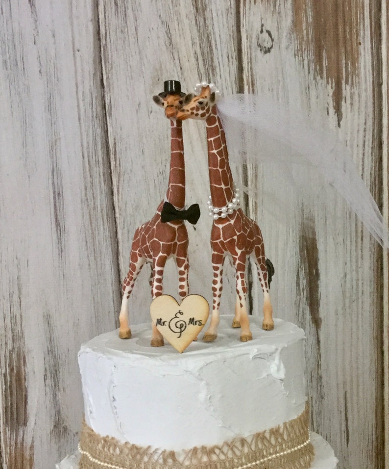Giraffe Cake Topper, Giraffe Wedding Cake Topper, Animal Cake Topper, Animal Lover Cake Topper image 4