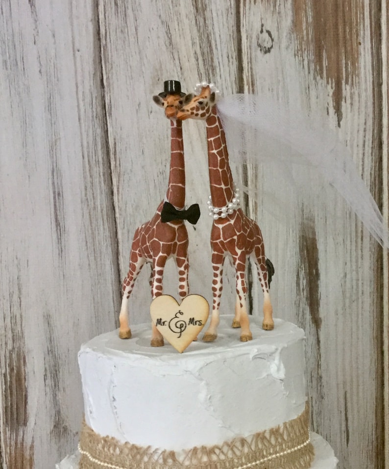 Giraffe Cake Topper Giraffe Wedding Cake Topper Animal Cake Etsy