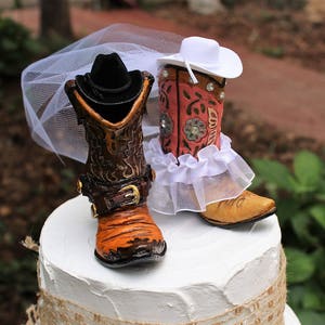 Boot Cake Topper, Wedding Cake Topper-Rustic Cake Topper, Western Cowboy Boots-Wedding Cake Topper-Barn Wedding