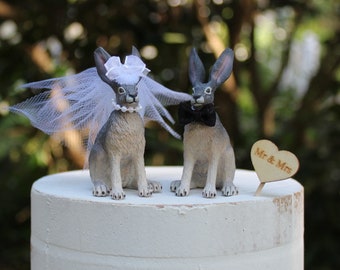 Rabbit-Hare-Wedding-Cake Topper-Animal-Unique-Bride-Groom-Funny-Bunny