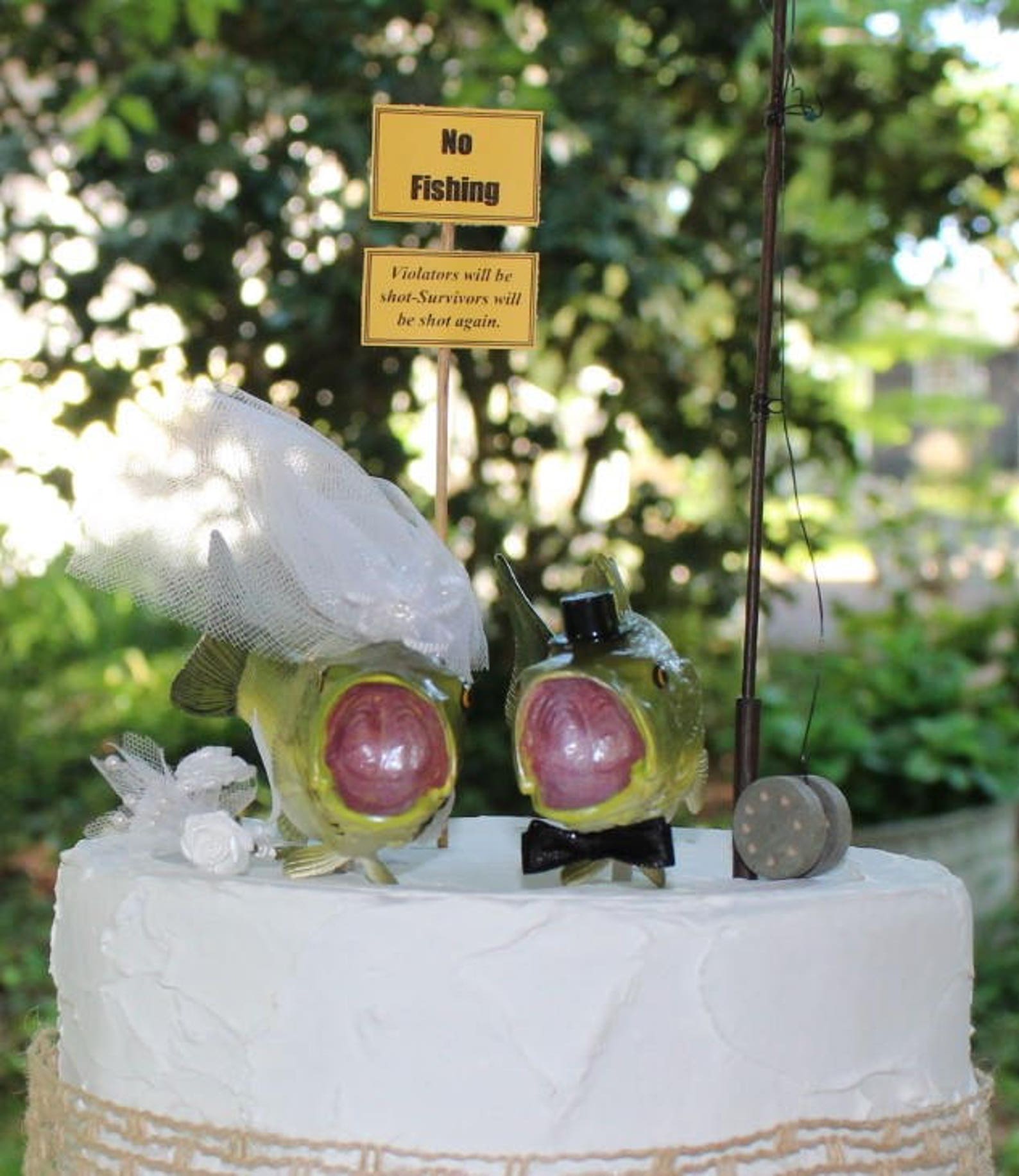 Bass Wedding Cake Topper, Fishing Wedding Cake Topper, Fishermanlarge — free download