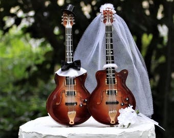 Guitare Wedding Cake Topper-Mariée-Groom-Musical Cake Topper-Musicien-Unique