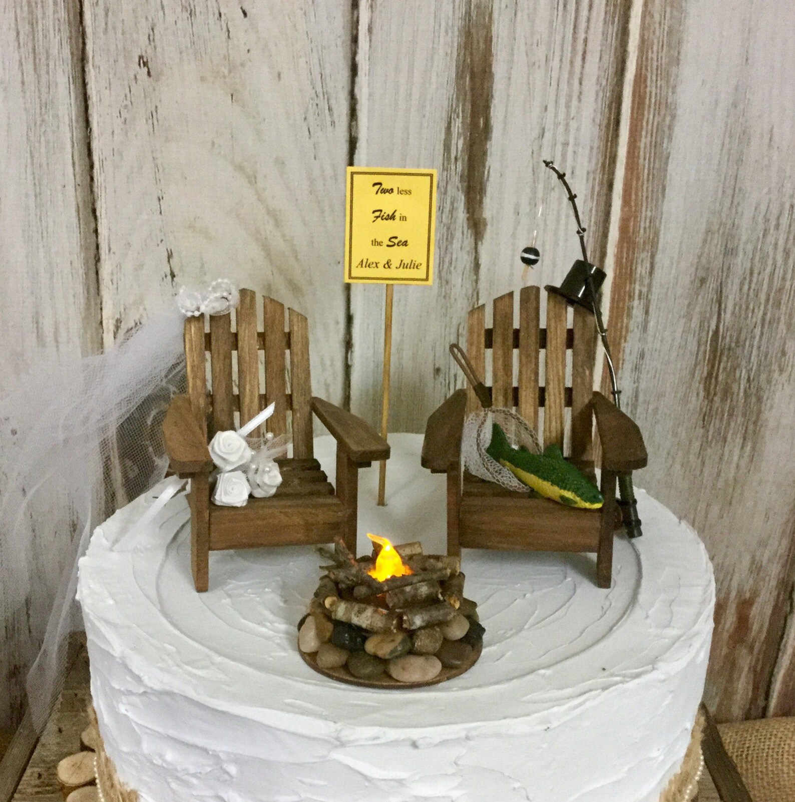 Pastel de pesca Topper Viaje de camping de boda Polo de | Etsy