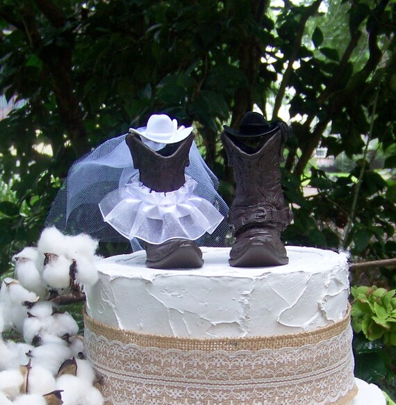 Boot Rustic Cake Topper His And Her Western Cowboy Etsy