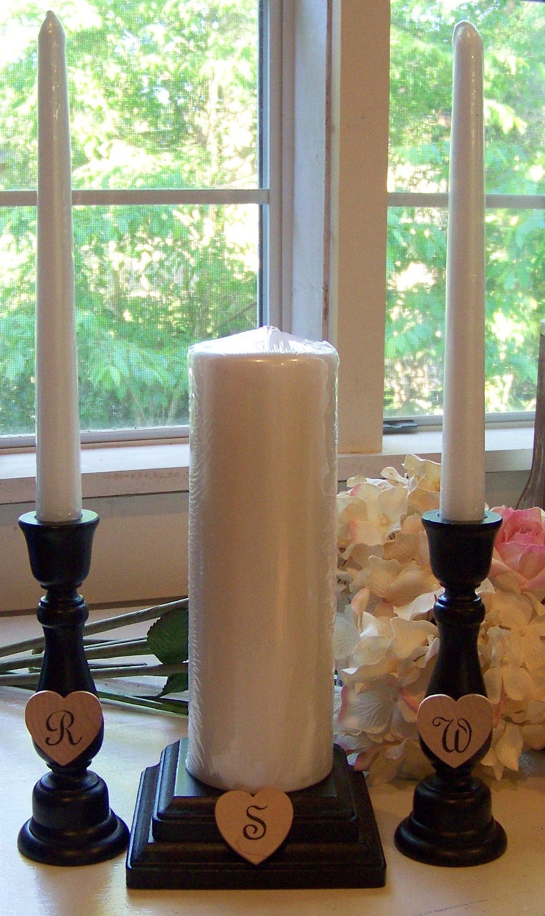 Wedding Candle HoldersUnity Candles with InitialsRustic Etsy