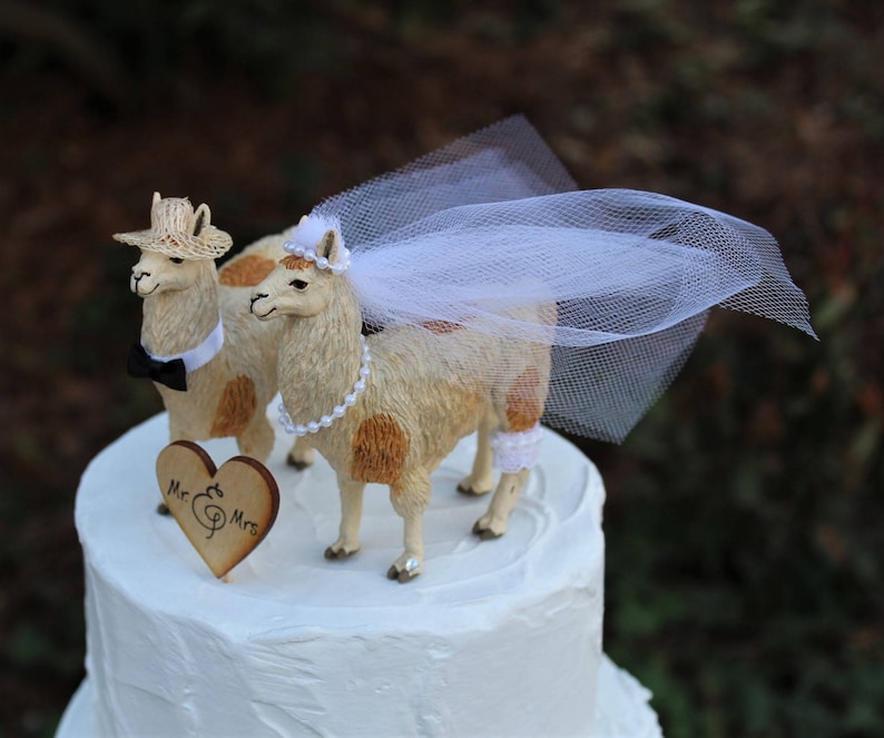 Llama Cake Topper, Animal-Farm-Funny-Wedding-Bride-Groom-Unique image 6