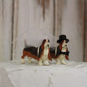 Bassett Hound, Dog, Wedding Cake Topper, Grooms Cake, Bride, Groom, Animal, Funny, Unique