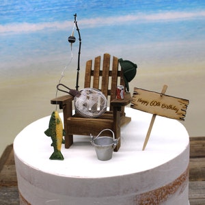 Geburtstag-Fisch-Ruhestand-Angler-Nur für Ihn-Papa-Mann-Cake Topper-Unikat-Vatertag-Hochzeit-Bräutigam