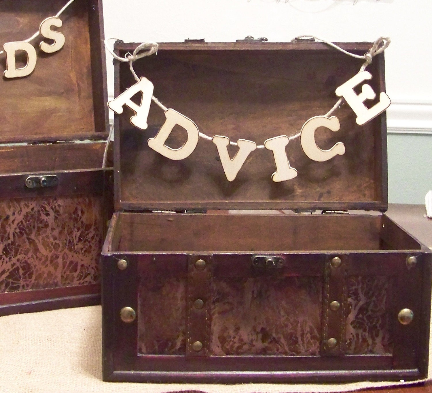 Rustic Wedding Cards and Advice Boxes Set of 2 Etsy