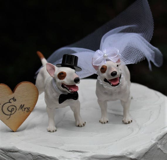 Bull Terrier Wedding Cake Topper Dog Cake Topper Grooms Cake