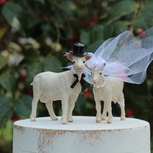 Goat Cake Topper-Wedding-Farm-Animal-Billy Goat-Nanny Goat-Funny-Unique-Farmhouse-Rustic-Groom-Bride