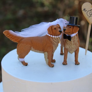 Golden Retriever-Hond-Bruidegom-Wedding-Animal-Cake Topper-4 inch-6 inch-unieke-bruidegom-taarttopper