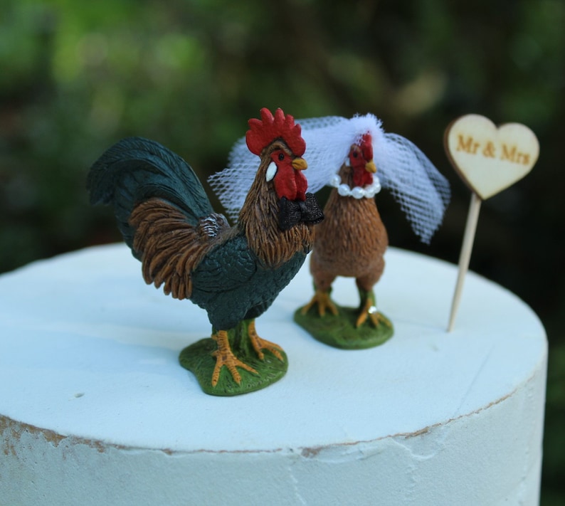 RoosterHenChickenWeddingCake Etsy