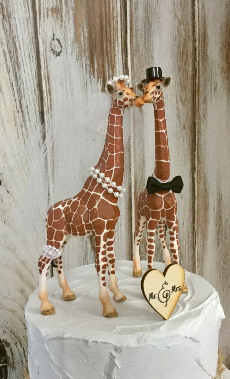 Giraffe Cake Topper, Giraffe Wedding Cake Topper, Animal Cake Topper, Animal Lover Cake Topper image 3