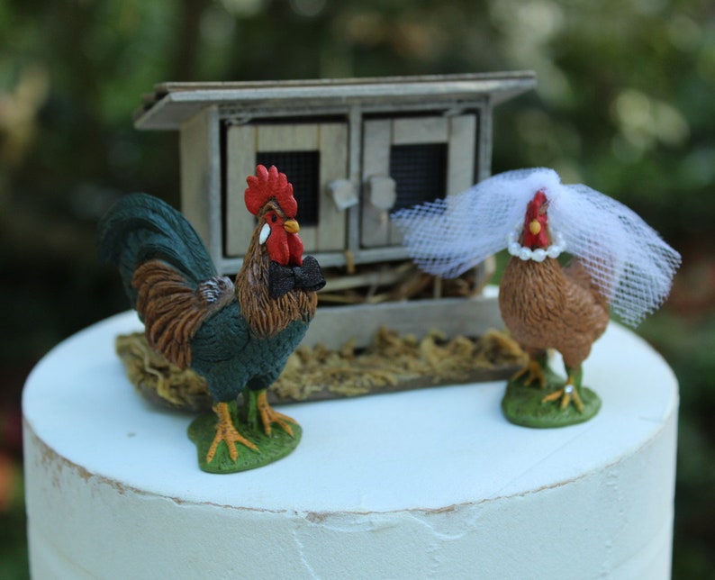 RoosterHenChickenWeddingCake Etsy