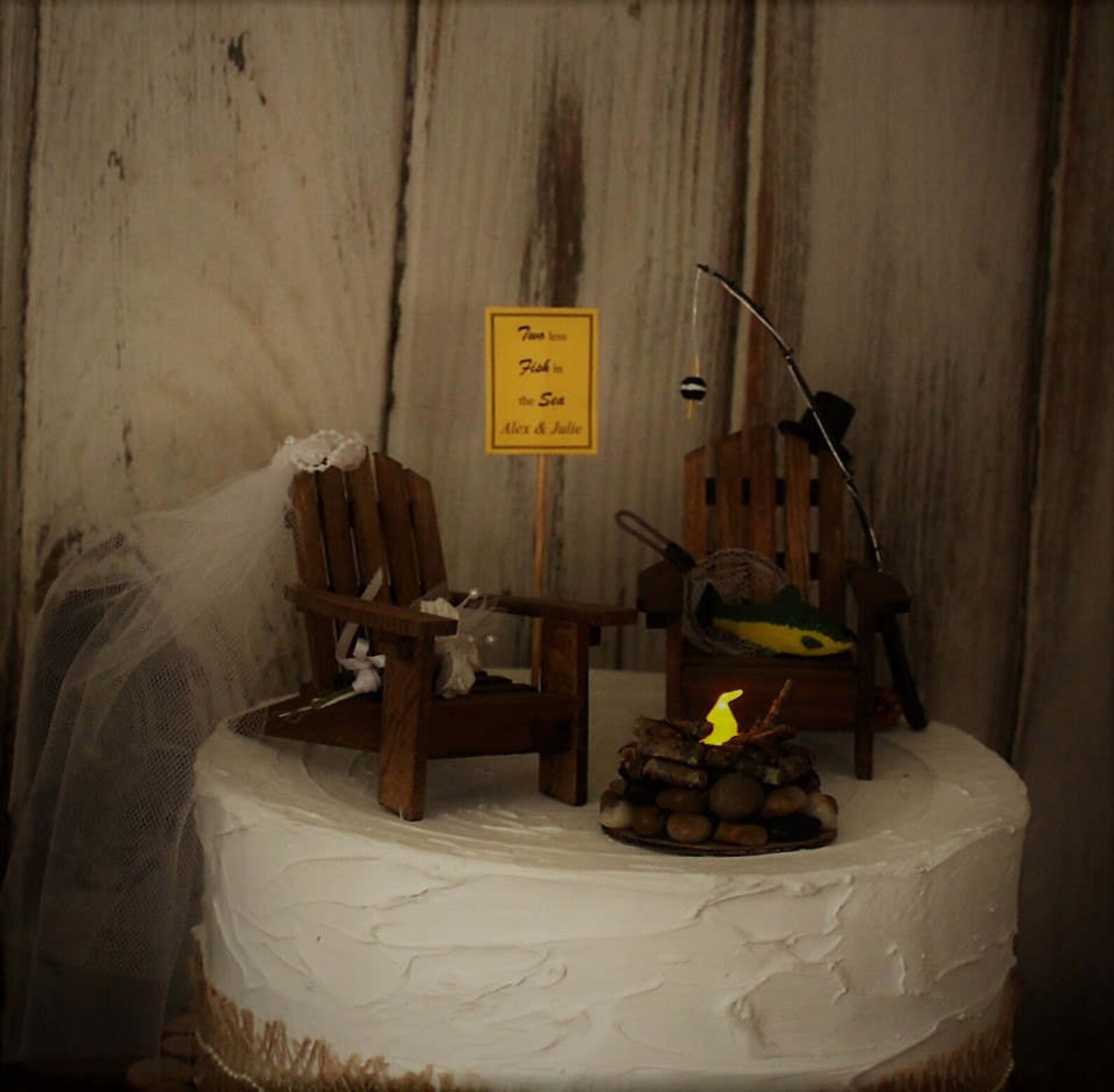 Pastel de pesca Topper Viaje de camping de boda Polo de | Etsy