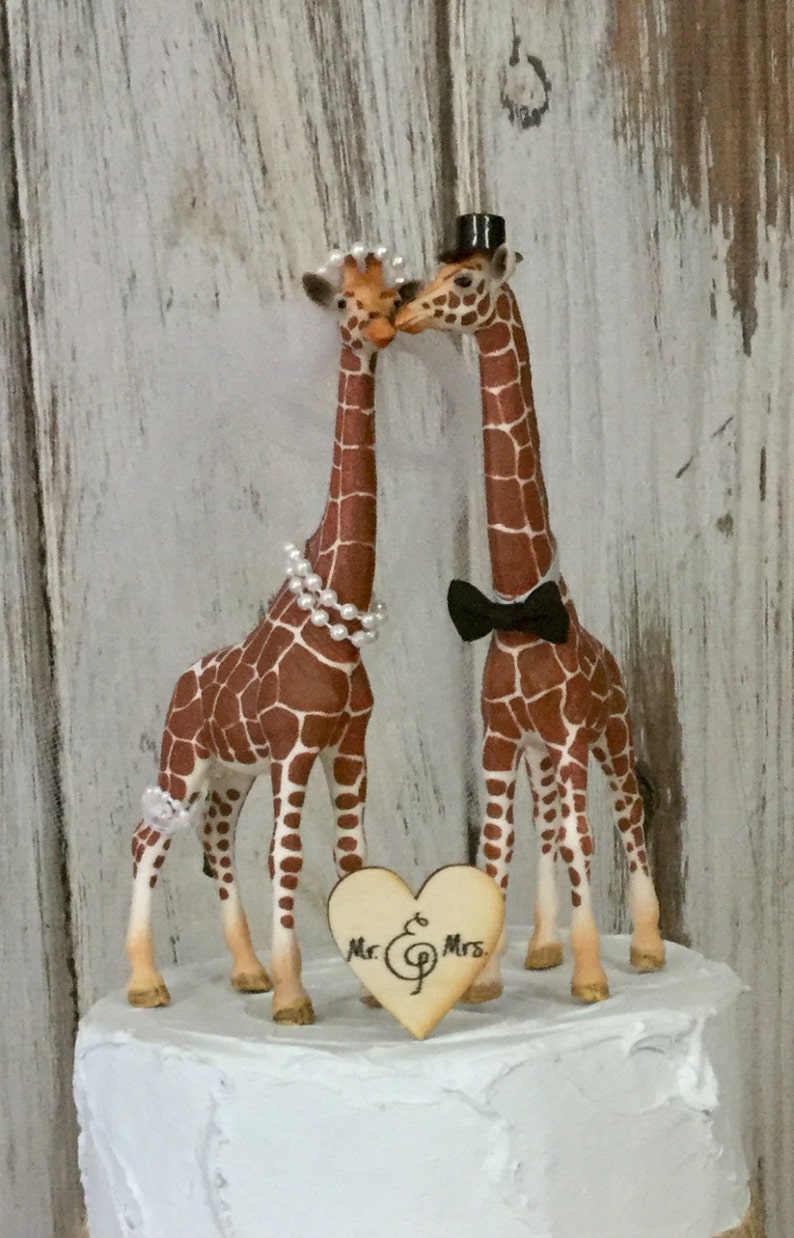 Giraffe Cake Topper, Giraffe Wedding Cake Topper, Animal Cake Topper, Animal Lover Cake Topper image 5