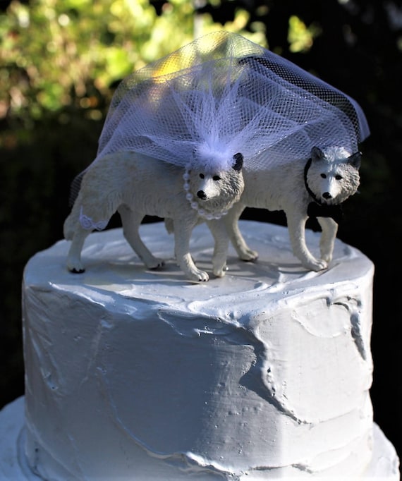 Topper de boda de lobo blanco topper de pastel de animales - Etsy España