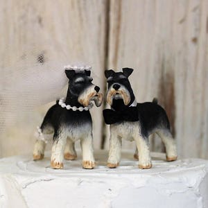 Schnauzer Wedding Cake Topper, Dog Cake Topper, Grooms Cake, Mans Best Friend Cake Topper, Animal Cake Topper