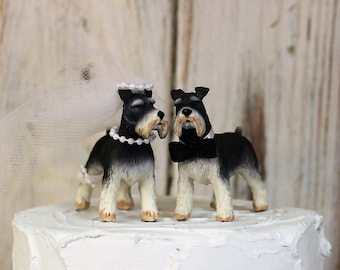 Schnauzer Wedding Cake Topper, Dog Cake Topper, Grooms Cake, Mans Best Friend Cake Topper, Animal Cake Topper