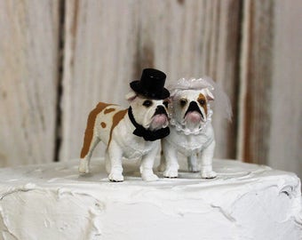 Bull Dog Cake Topper, Dog, Wedding Cake Topper, Animal Cake Topper, Dog Lover Cake Topper, Grooms Cake, Mans Best Friend Cake Topper