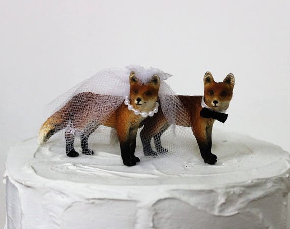Wedding Party Reception ~Red Fox~ Hunter Hunting Cake Topper No Hunting Sign 