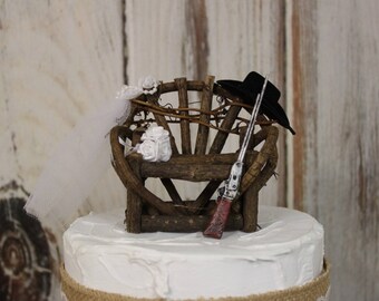Chasse Theme Gateau De Mariage Topper Bois Fusil De Mariee Etsy