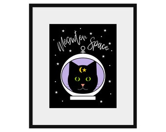 Space Cat Art, Astronaut Cat Print, Printable Art, Instant Download, Whimsical Home Decor, Modern Art Print, Moon and Star Cat, Fun Cat Art