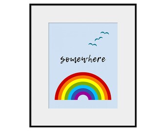 Instant Art, Printable Wall Art, Digital Download, Rainbow Print, Inspirational Quotes, Hopeful Words Print, Modern Oz Print, Girl's Gift