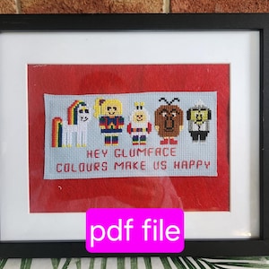 1980&#39;s Rainbow brite, twink, starlight, murky, lurky ,simple Easy cross stitch pdf pattern, dmc chart, handmade in Australia