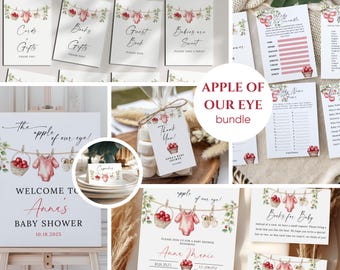 Babyshowerpakket "Apple of Our Eye": sjablonen voor een herfstfeest (digitale download)