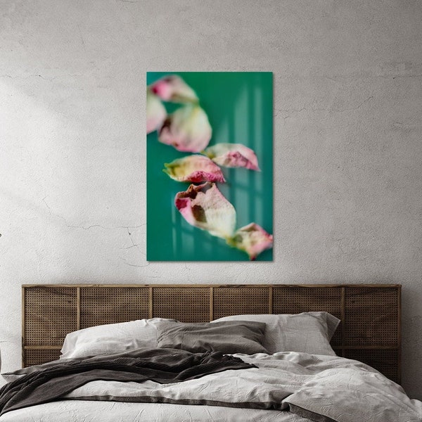 Emerald green and pink wall art, Original fine art photography, home decor, Large print, Stretched canvas print, Acrylic print, Giclée print